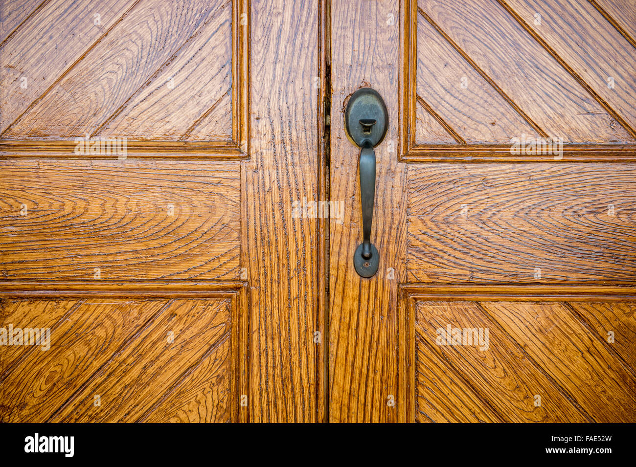 Wood grained door Stock Photo