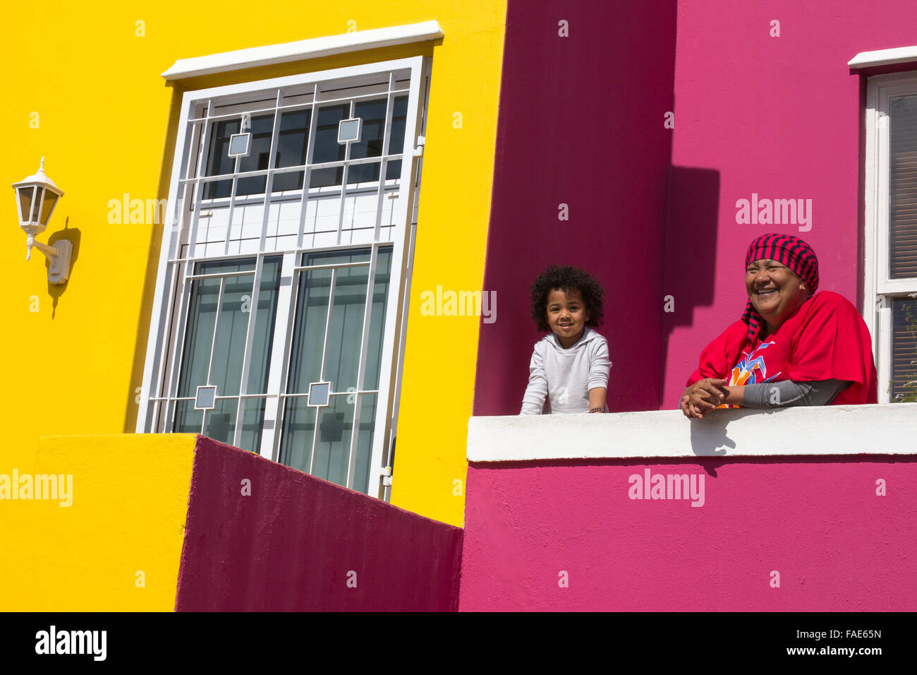 Local residents, Bo Kaap Cape Malay district, Cape Town, South Africa Stock Photo