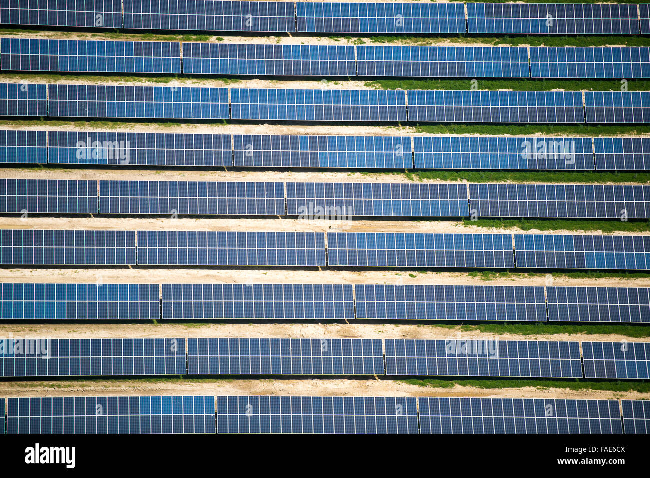 Aerial of solar panels Stock Photo - Alamy