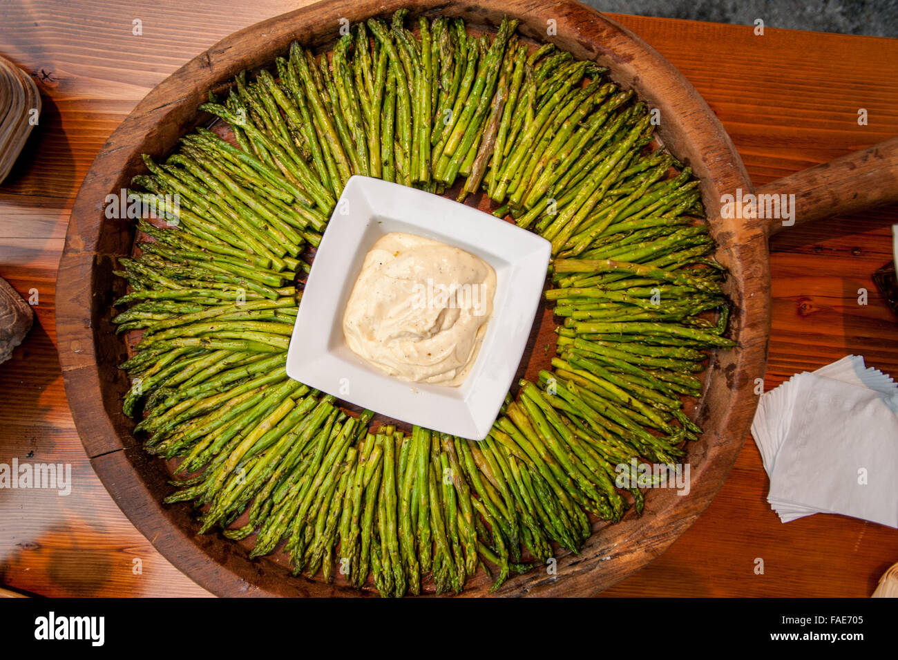 Asparagus platter. Stock Photo