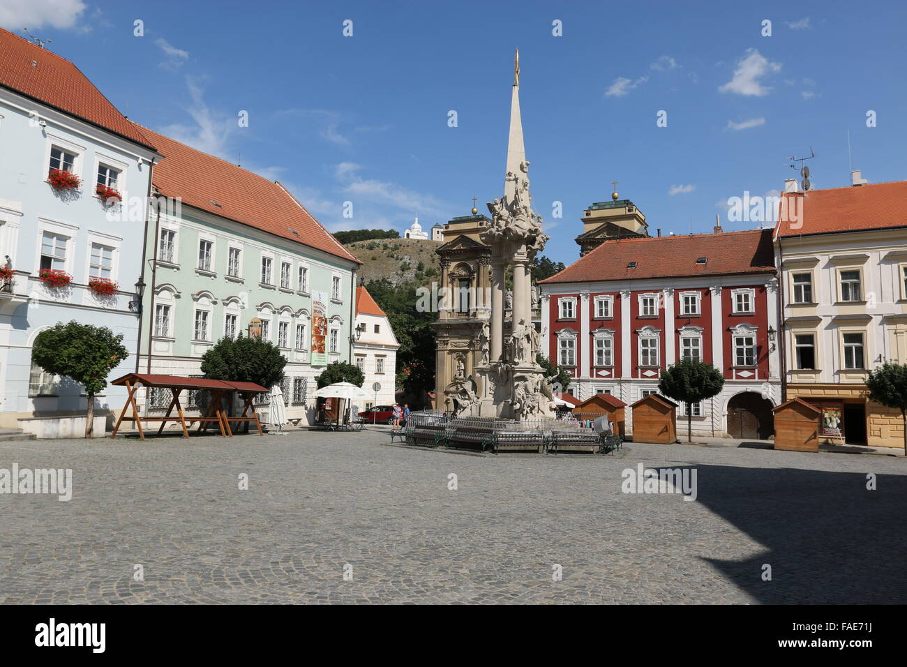 Main square in Mikulov, Czech Republic Stock Photo