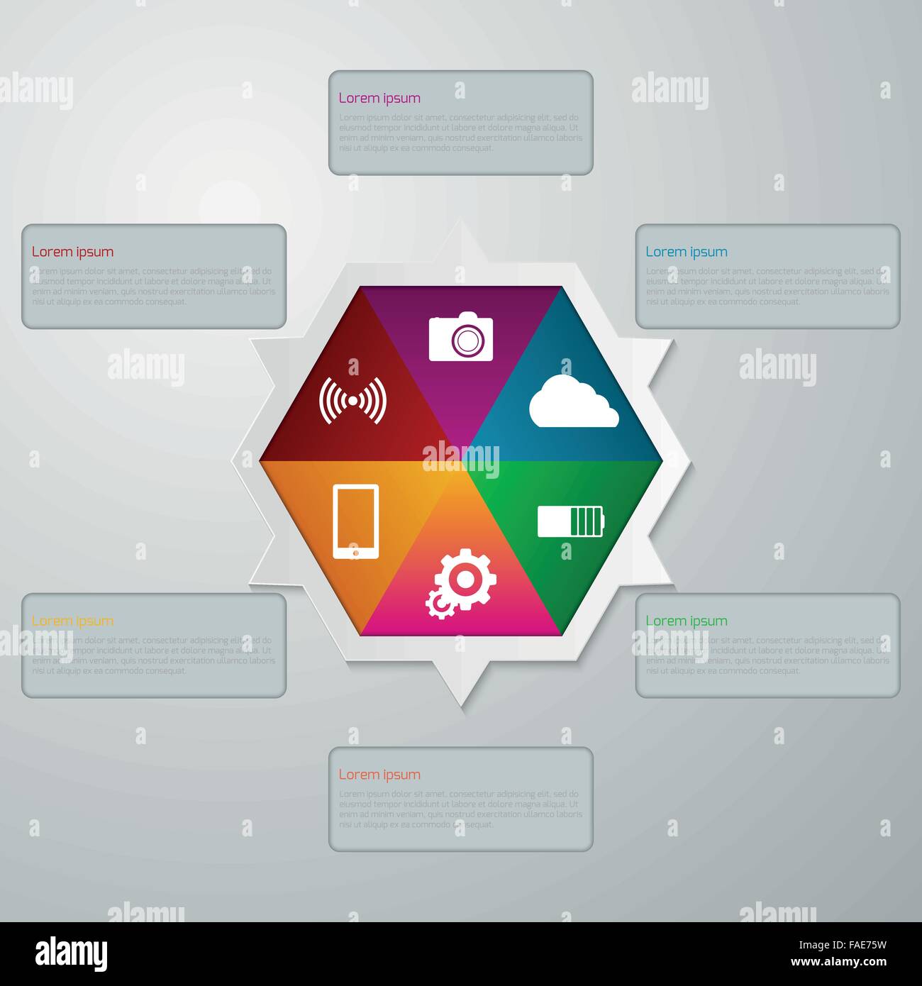 Vector illustration infographics with hexagon Stock Vector Image & Art ...