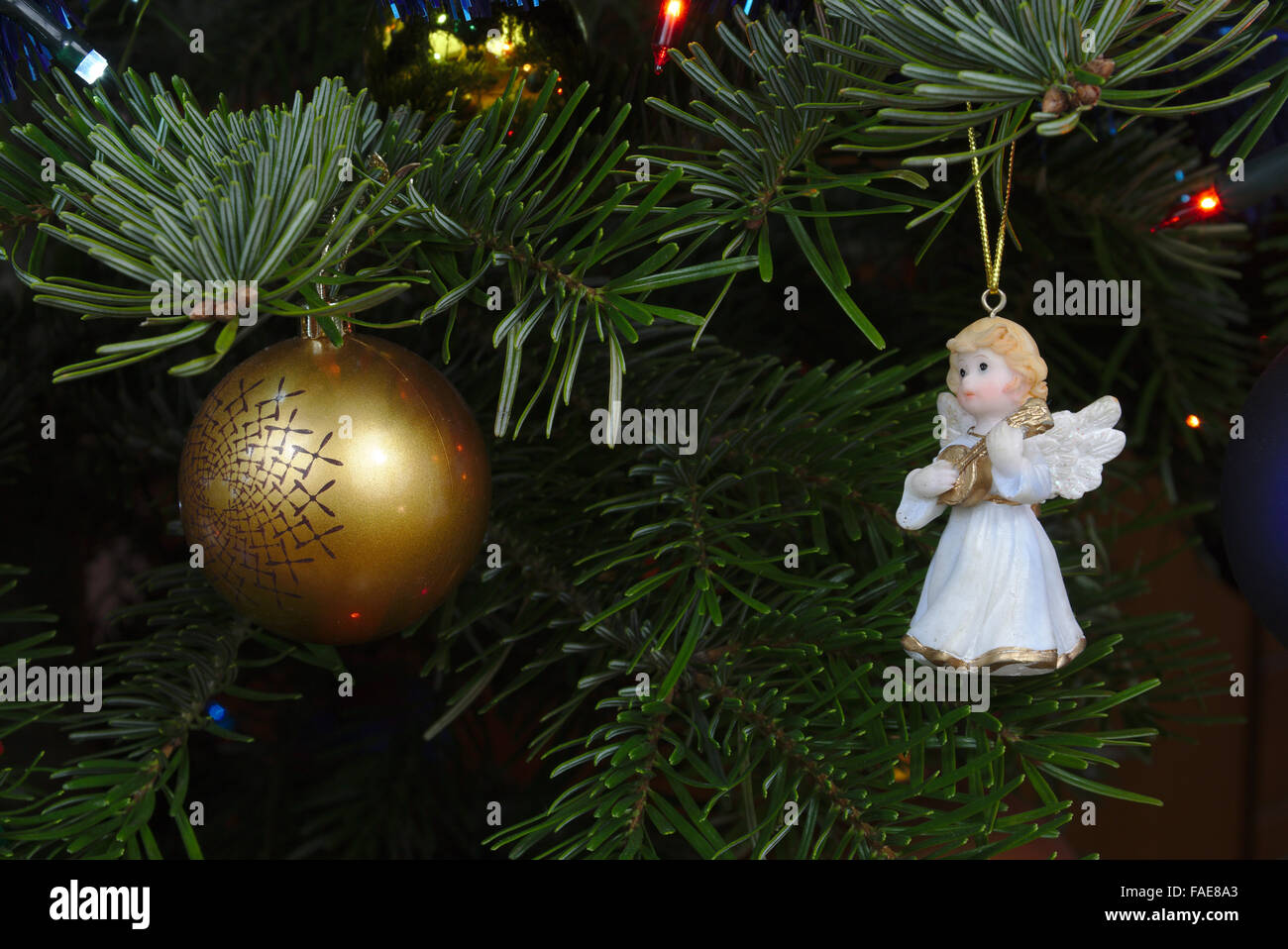An angel on a Christmas tree Stock Photo Alamy