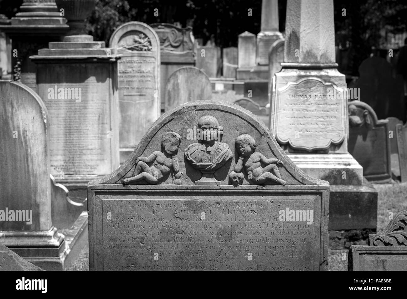 Headstone in a Graveyard Stock Photo Alamy