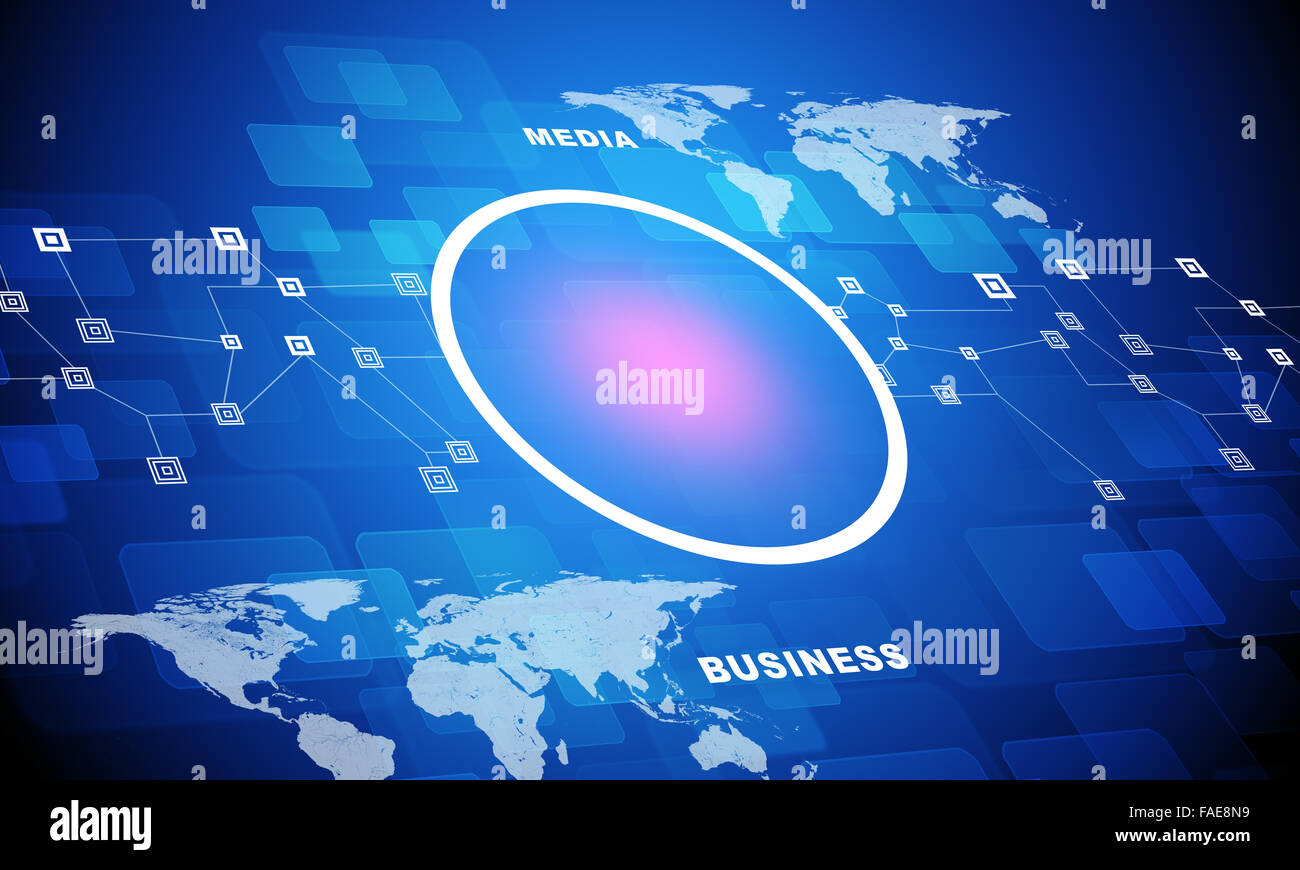 Abstract blue background with world map Stock Photo - Alamy