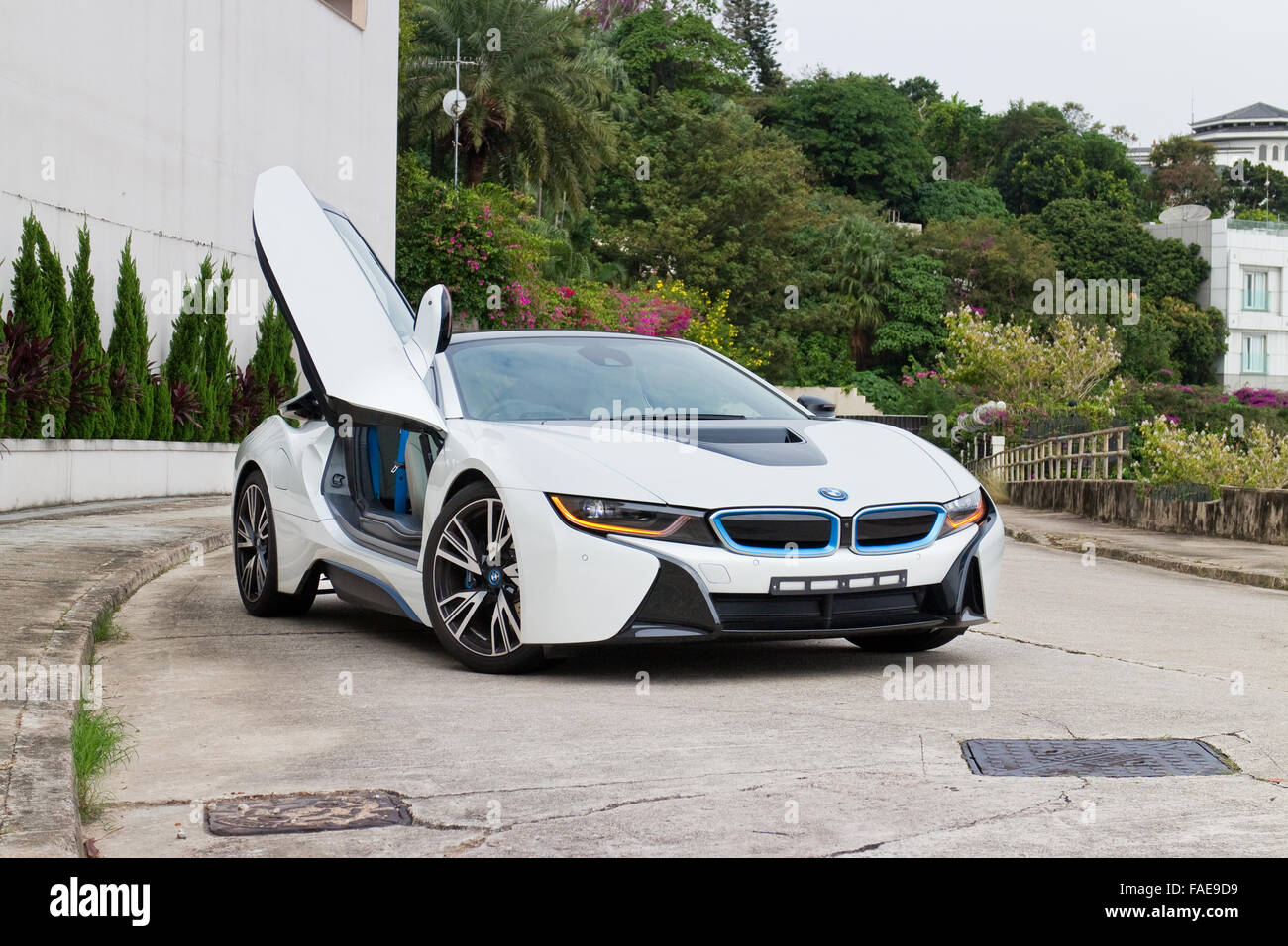 Hong Kong, China Nov 12, 2014 : BMW i8 2014 test drive on Nov 12 2014 ...