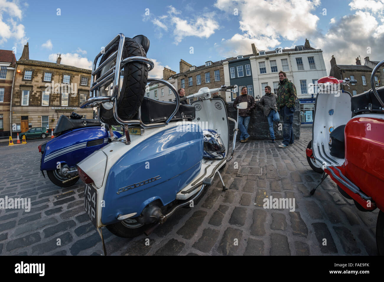 Berwick Bulldogs classic motor scooters meet up in Kelso square