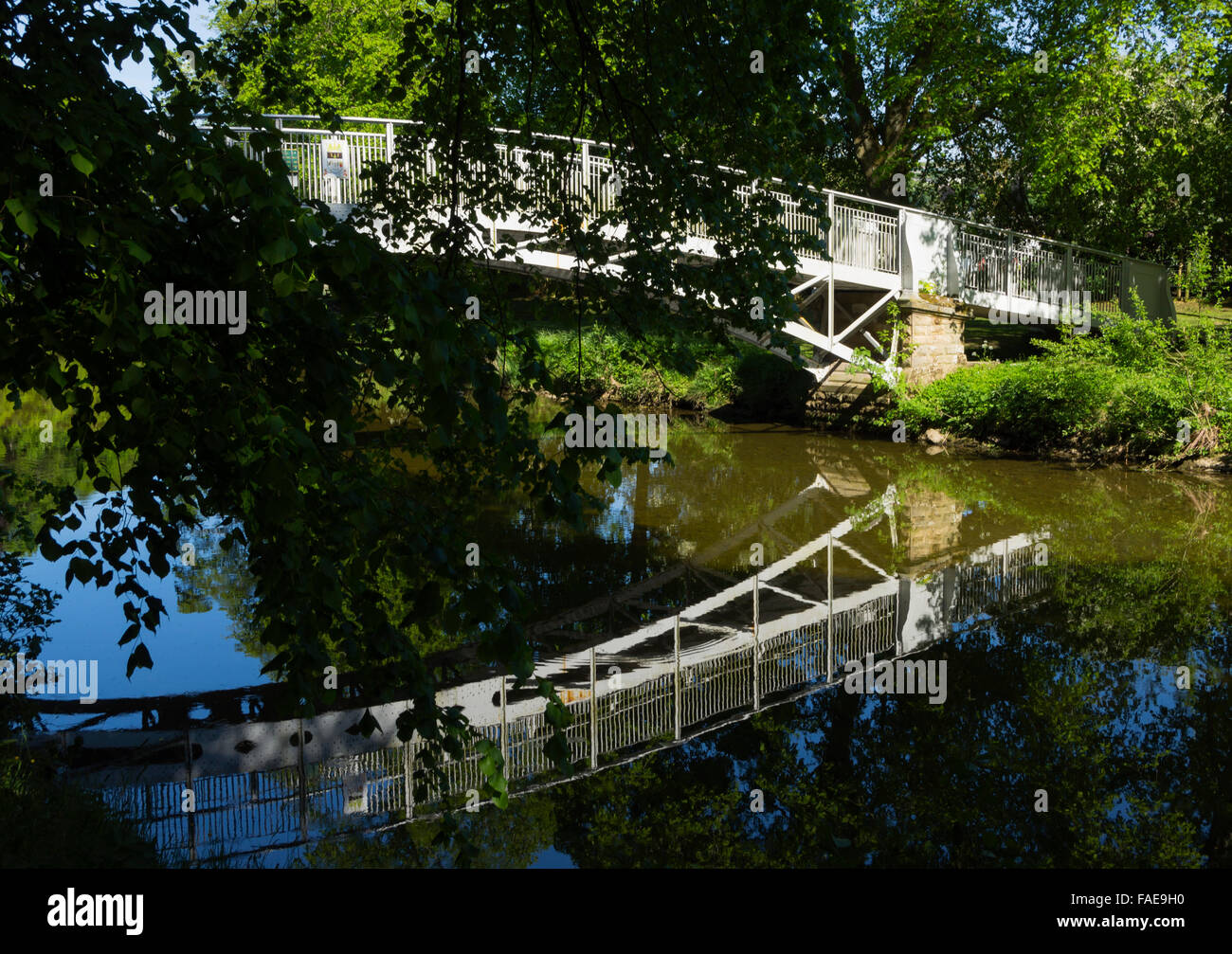 Hawick, Scottish Borders - Wilton Park, bridge over River Teviot. Stock Photo