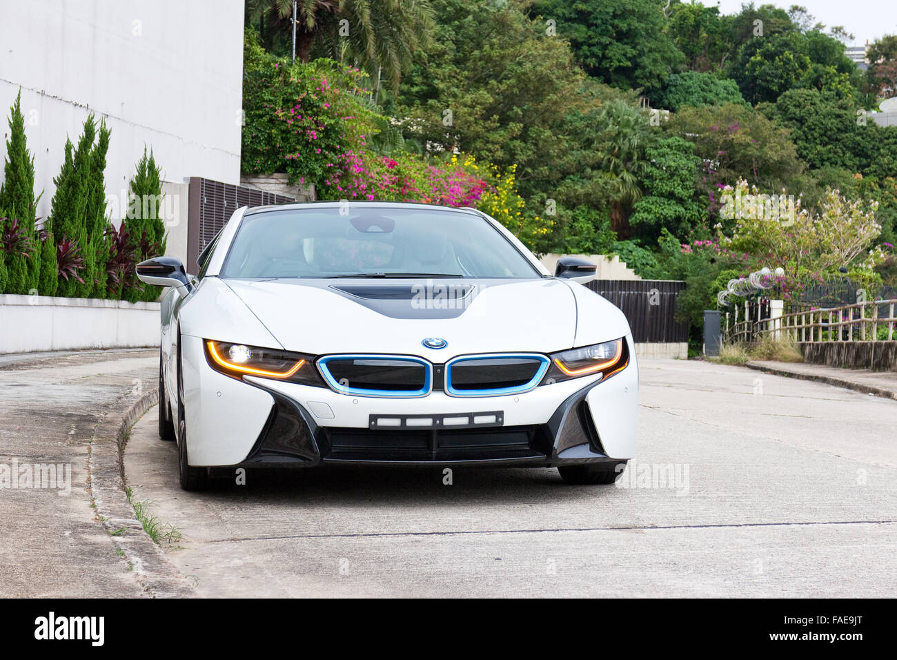 Hong Kong, China Nov 12, 2014 : BMW i8 2014 test drive on Nov 12 2014 ...