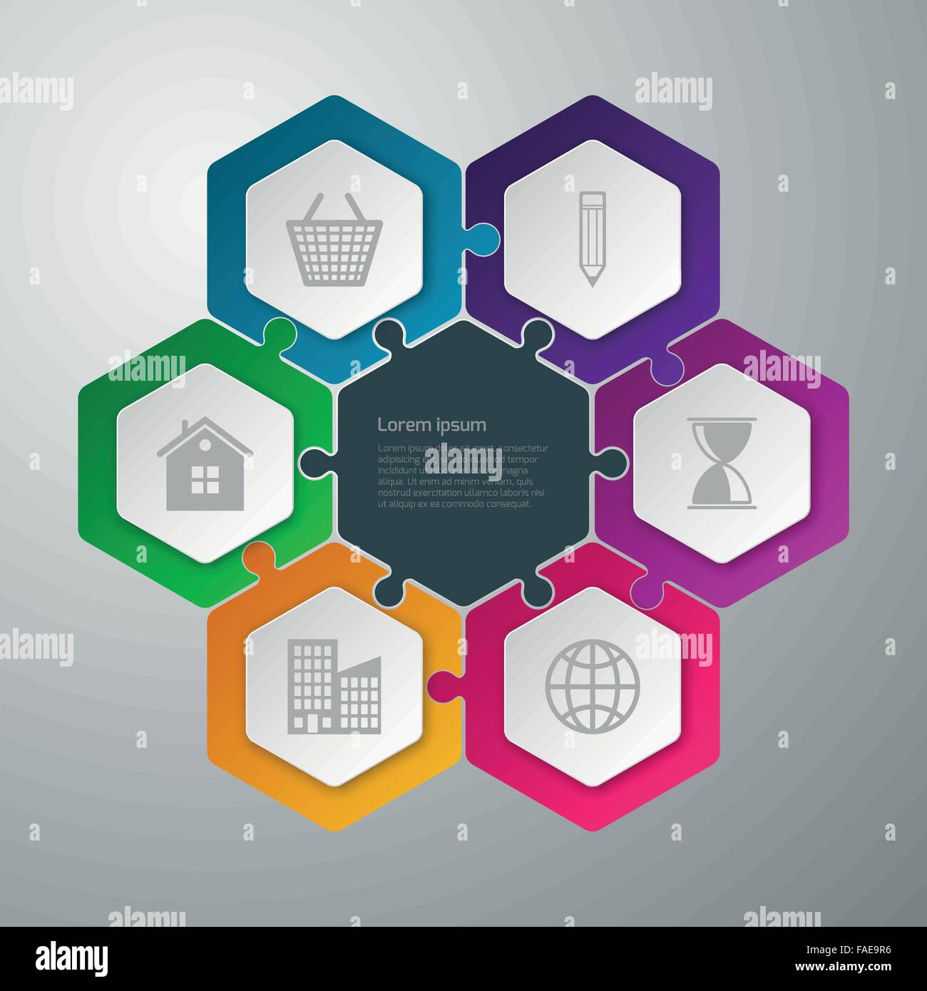 Vector illustration infographics hexagons Stock Vector Image & Art - Alamy