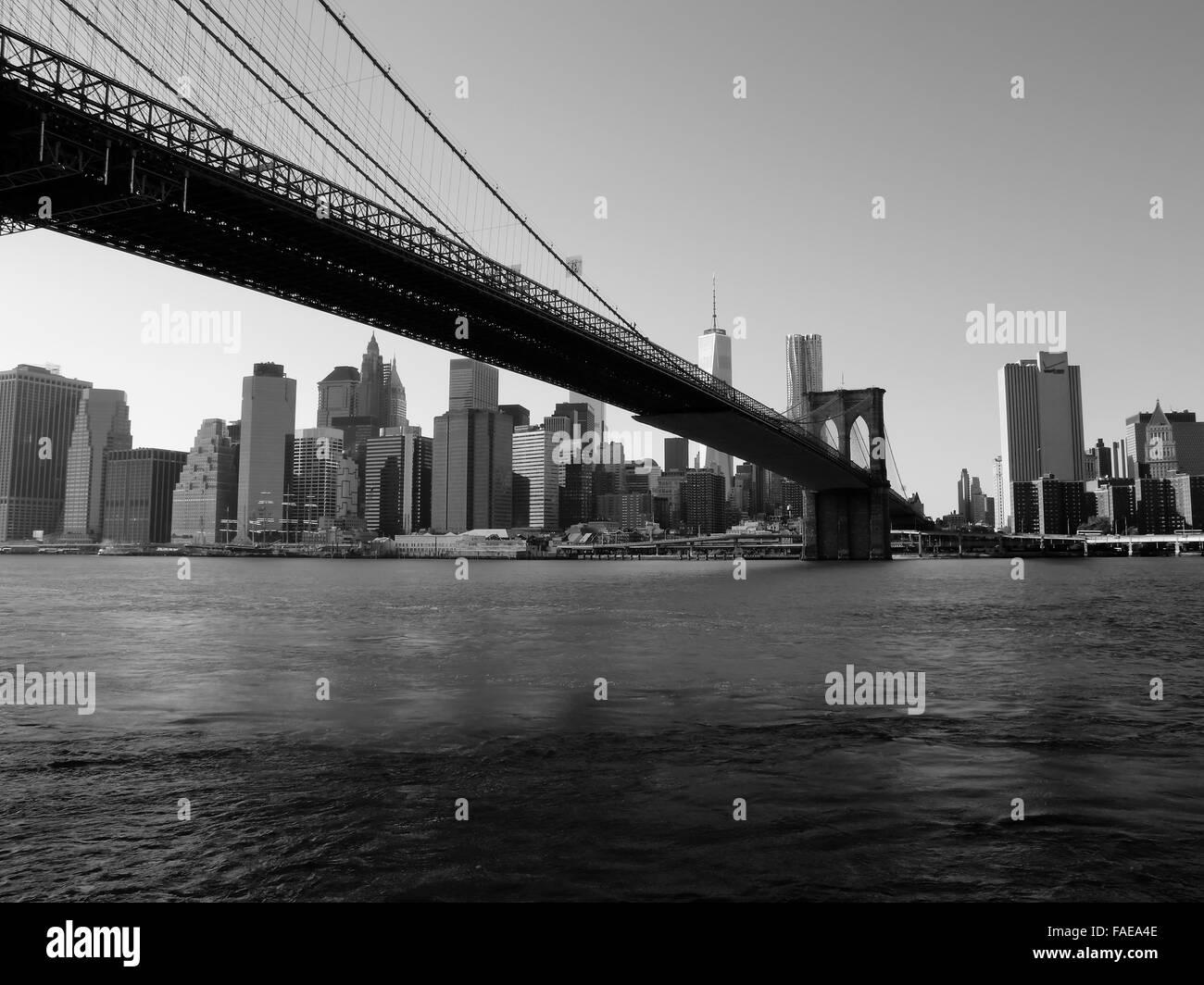 Brooklyn bridge in black and white Stock Photo