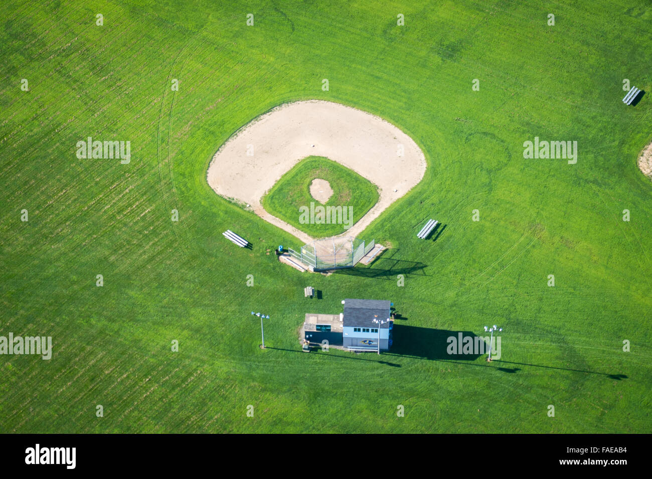Aerial view of a baseball diamond Stock Photo