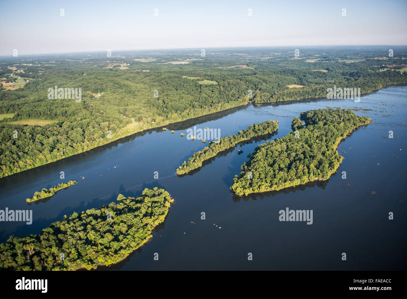 Aerial view of a portion of the Susquehanna River Stock Photo