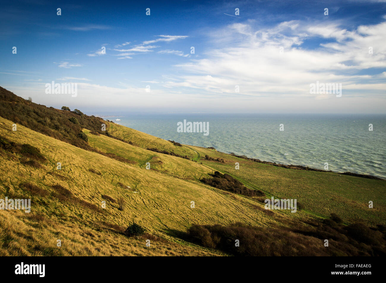 View of Eastbourne from Beachy Head Stock Photo