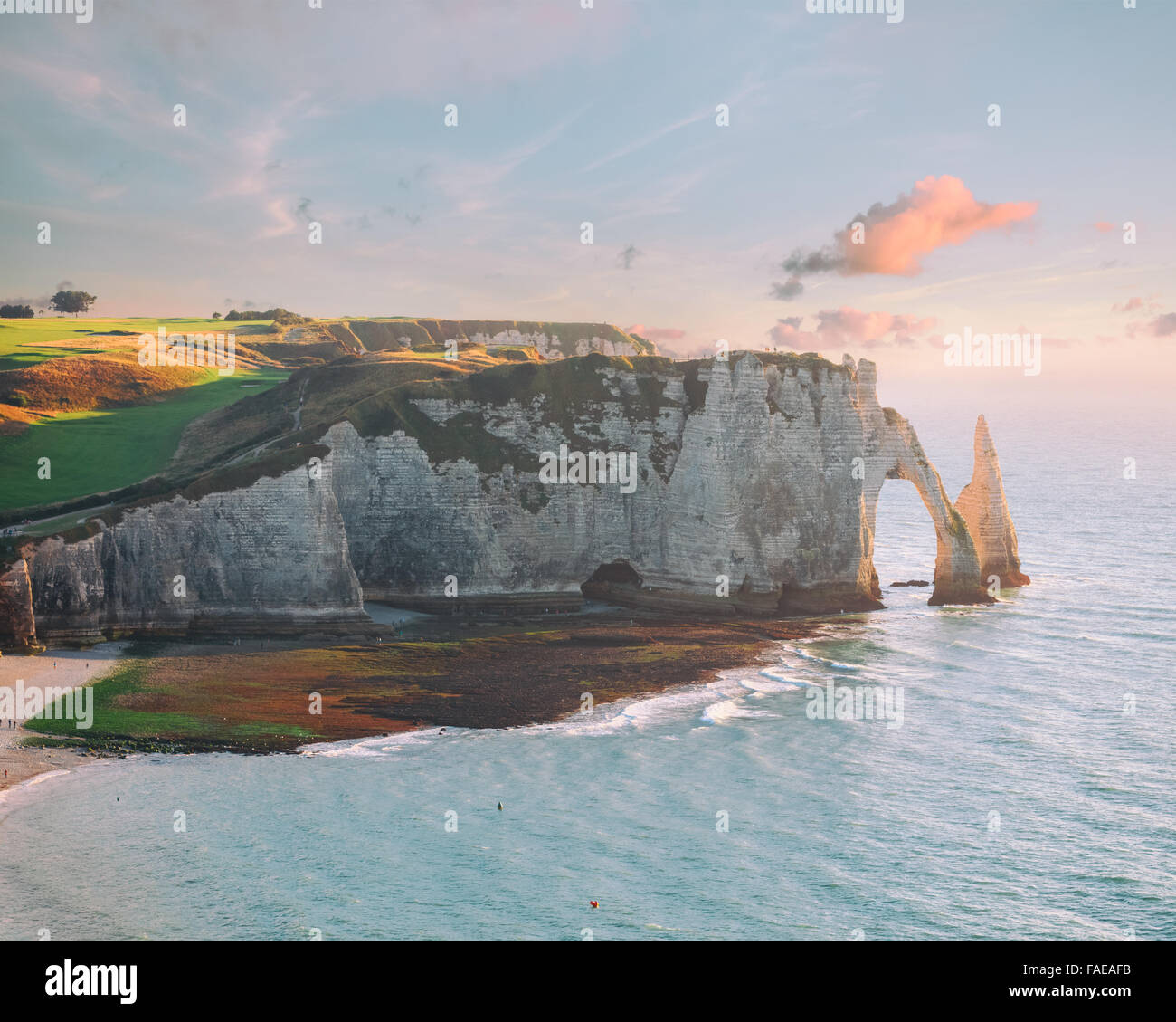 Rock coast etretat sunset hi-res stock photography and images - Alamy