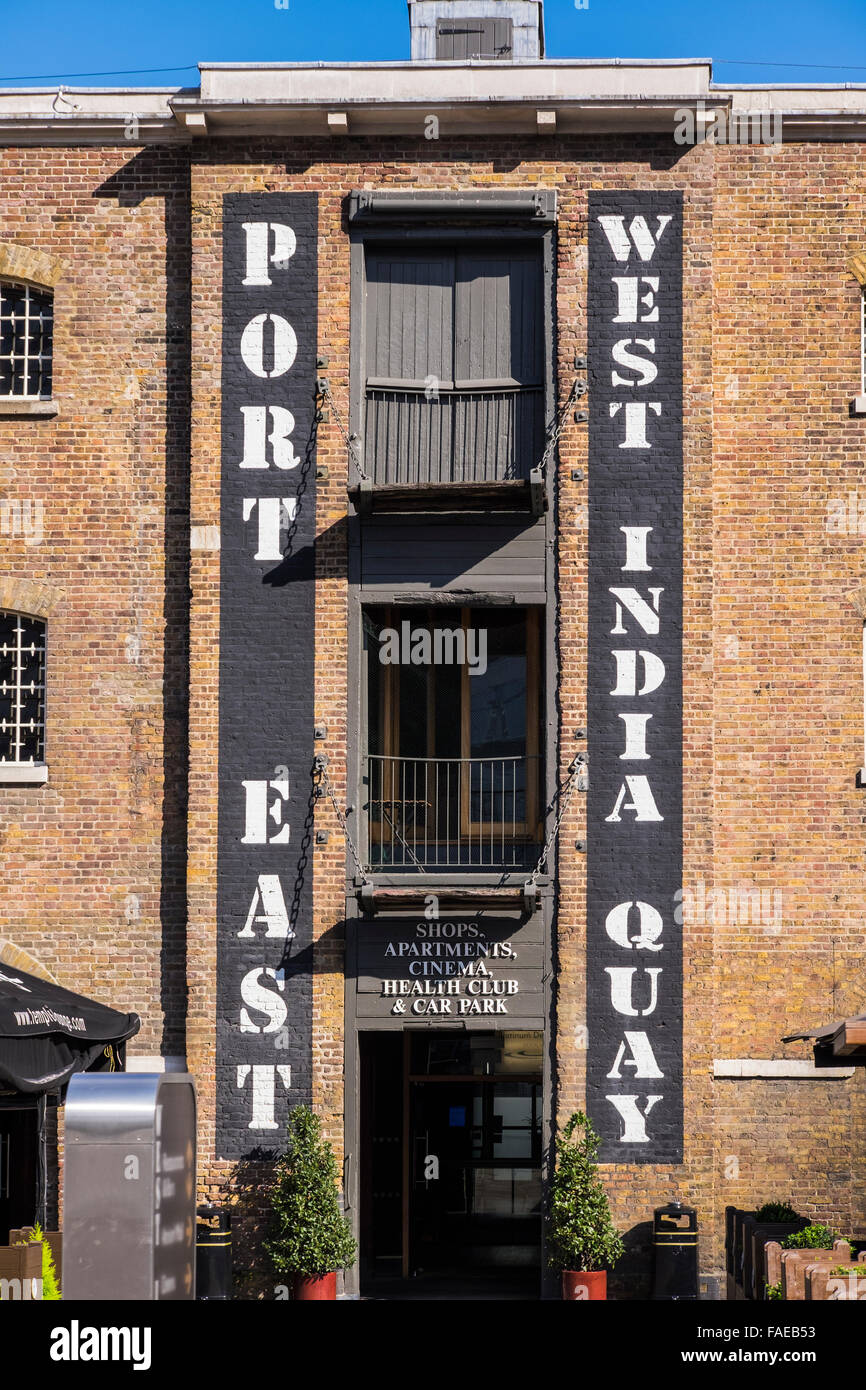 Port East warehouse, West India Quay, London, England, U.K Stock Photo