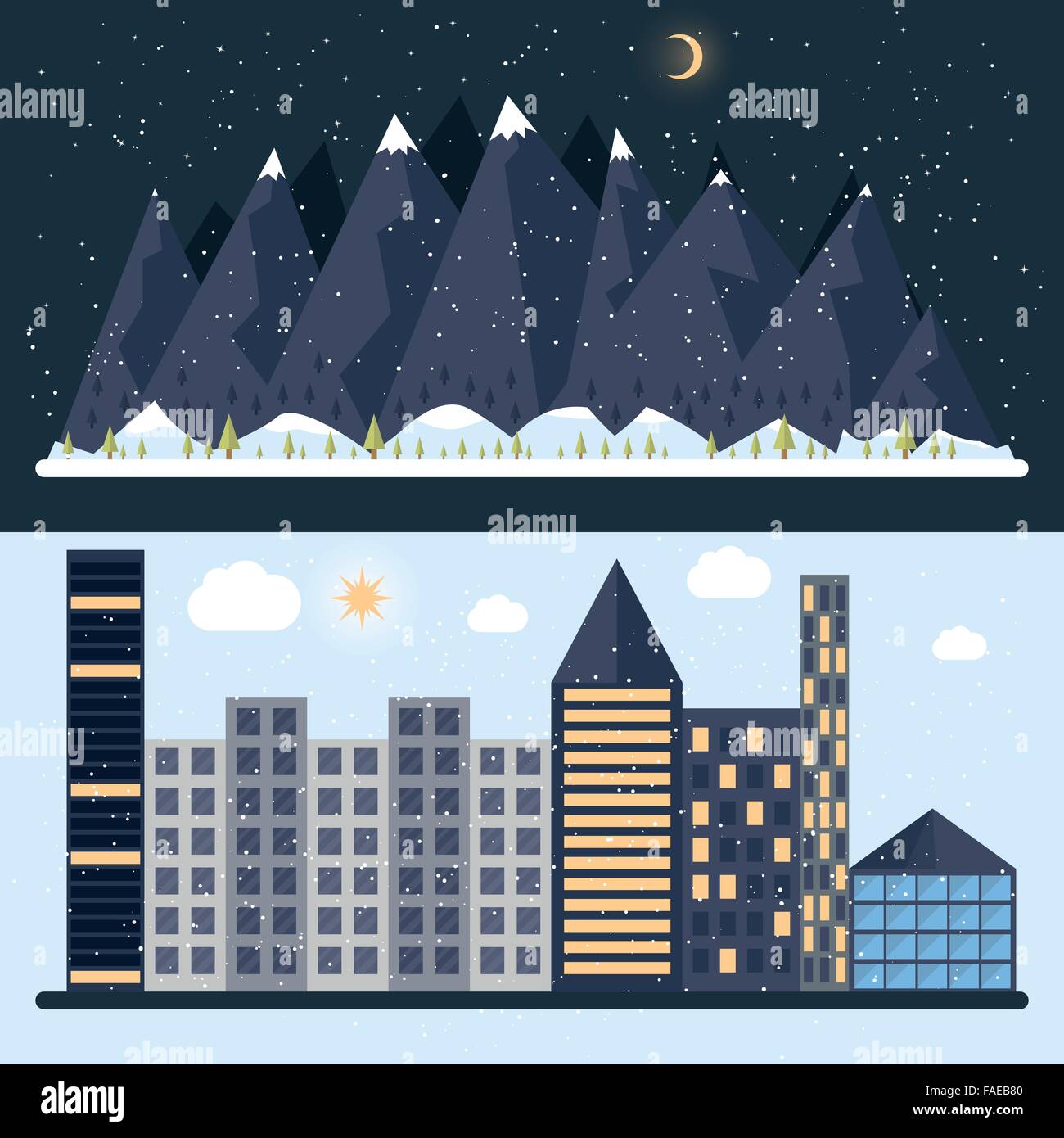 Vector illustration of a flat design with city Stock Vector Image & Art ...