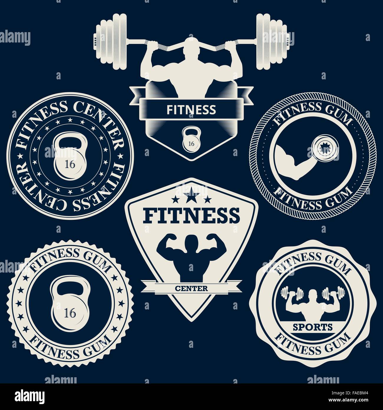 Vector illustration logos fitness center Stock Vector Image \u0026 Art - Alamy, image size:1300x1390