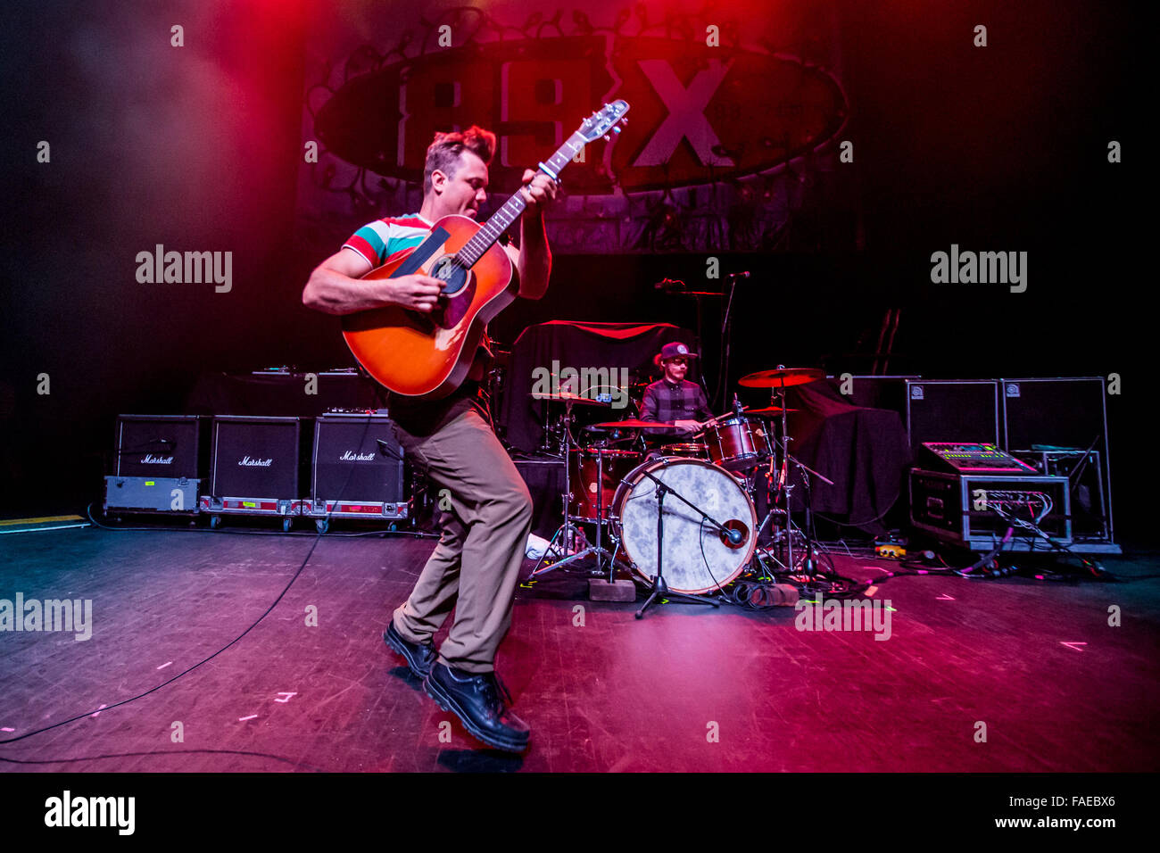 Detroit, Michigan, USA. 19th Dec, 2015. ASH BUCHHOLZ of USS (UBIQUITOUS SYNERGY SEEKER) performing on The Night 89X Stole Xmas Show at The Fillmore in Detroit, MI on December 19th 2015 © Marc Nader/ZUMA Wire/Alamy Live News Stock Photo