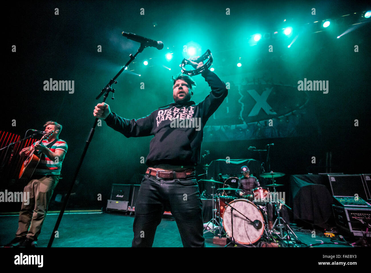 Detroit, Michigan, USA. 19th Dec, 2015. ASH BUCHHOLZ and JASON ''HUMAN KEBAB'' PARSONS of USS (UBIQUITOUS SYNERGY SEEKER) performing on The Night 89X Stole Xmas Show at The Fillmore in Detroit, MI on December 19th 2015 © Marc Nader/ZUMA Wire/Alamy Live News Stock Photo