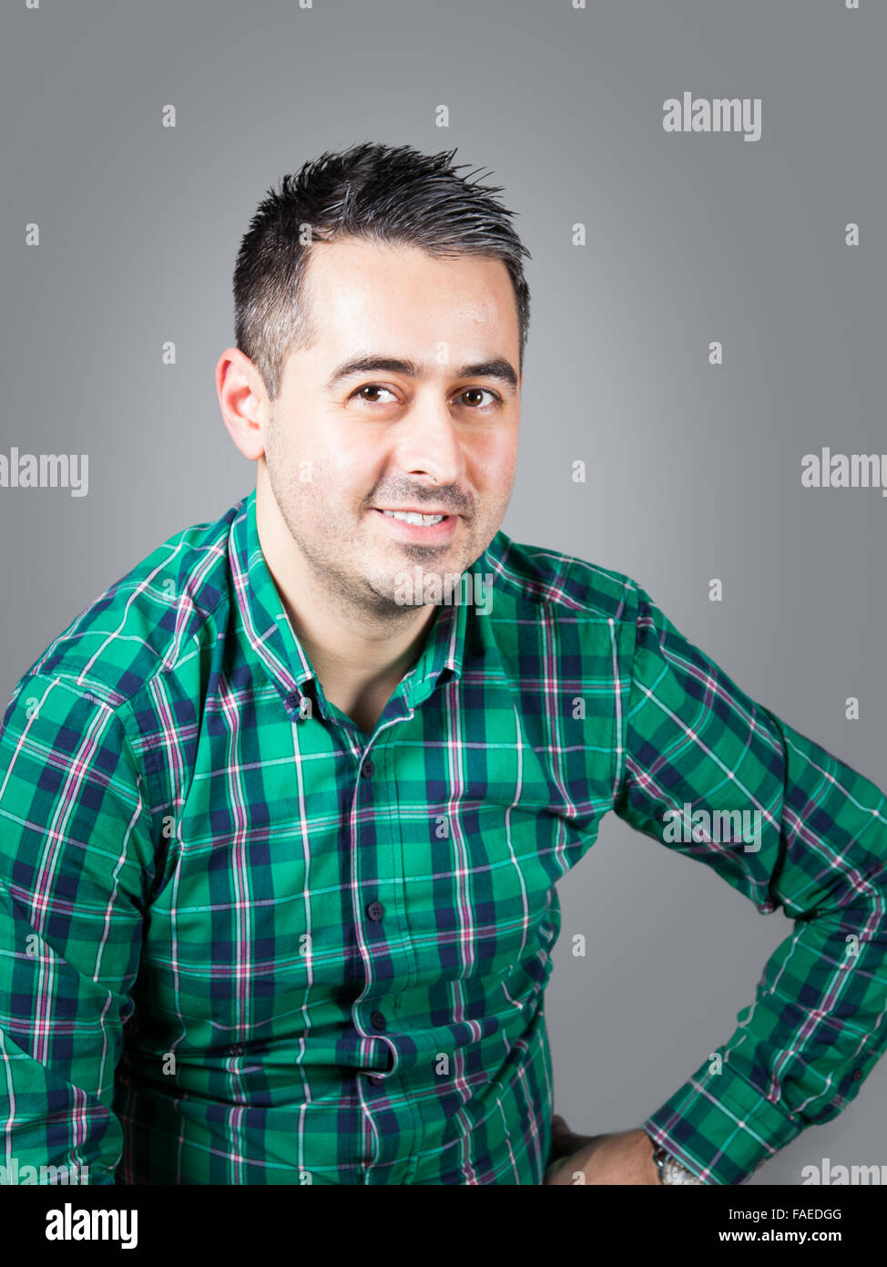 30 Year Old Man Casual Dressed In Studio Stock Photo Alamy