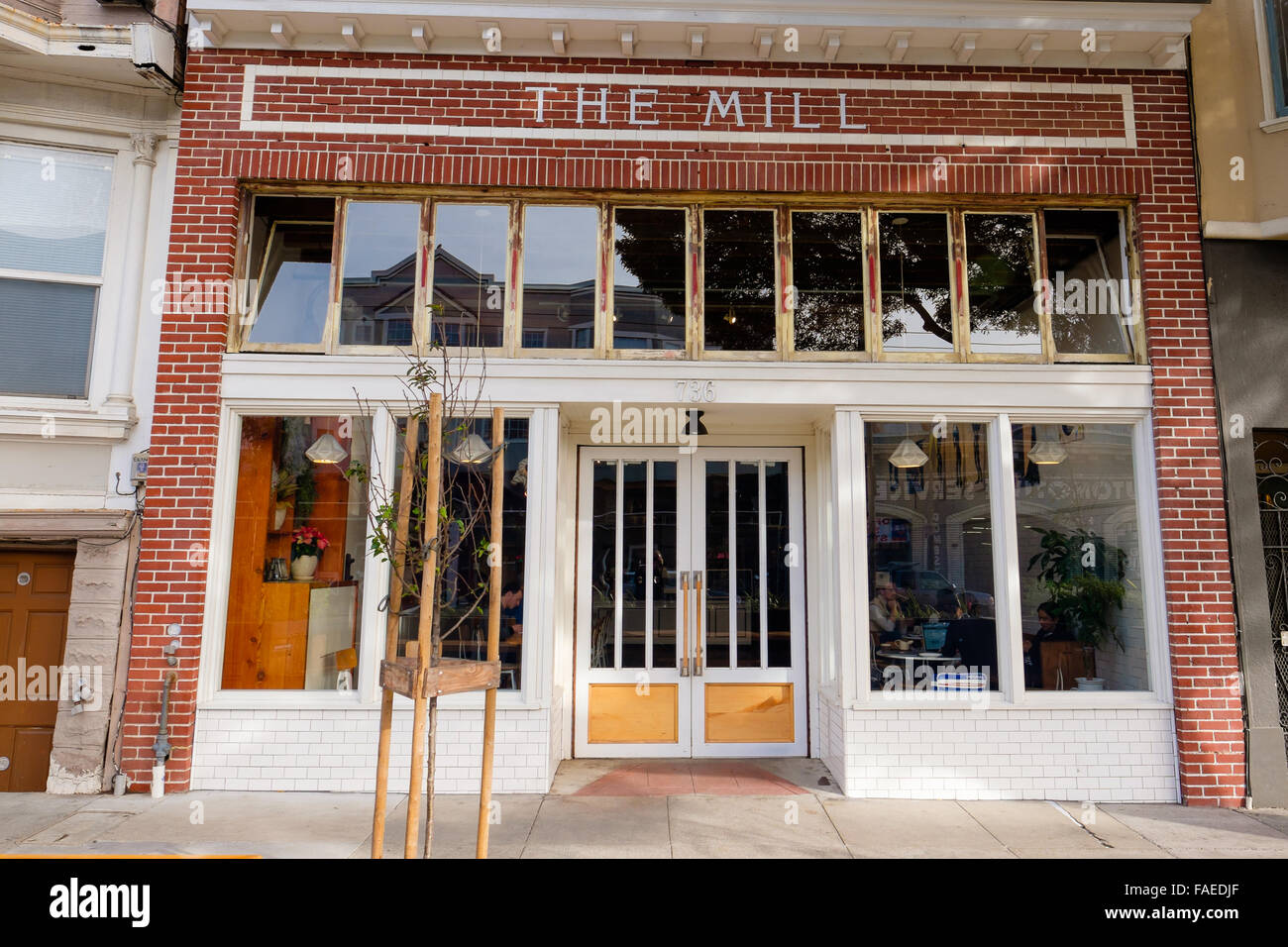 Building exterior for The Mill, a coffee shop and bakery serving