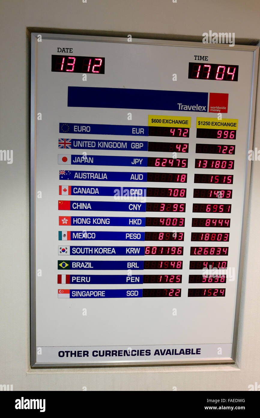 SAN FRANCISCO, CA - DECEMBER 13, 2015: Currency exchange at San Francisco  International Airport Stock Photo - Alamy