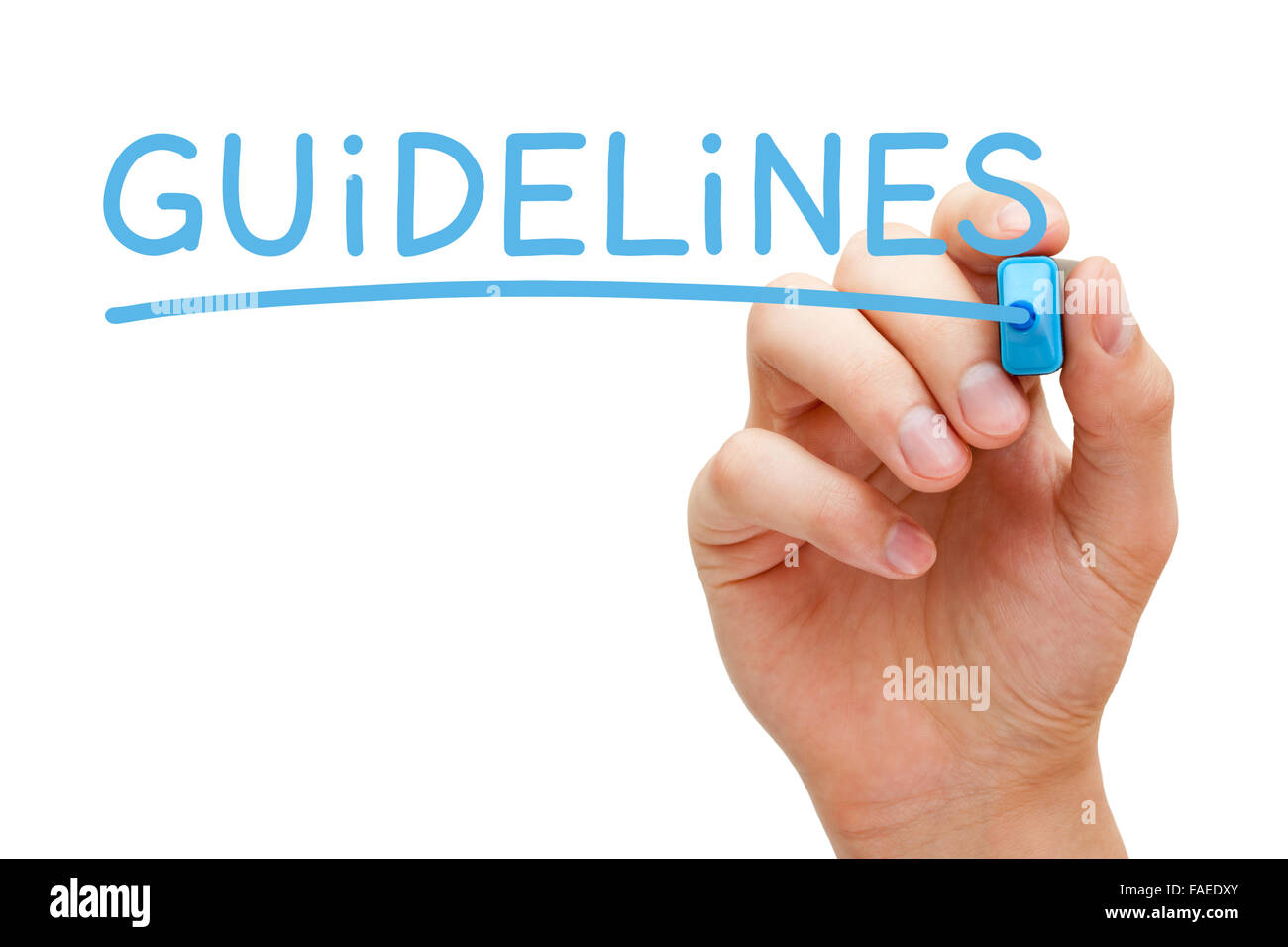 Guidelines Blue Marker Stock Photo