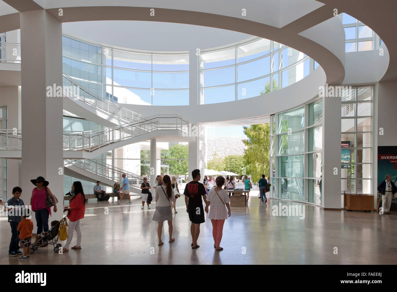 The museum entrance hall at the Getty Center in Los Angeles Stock Photo
