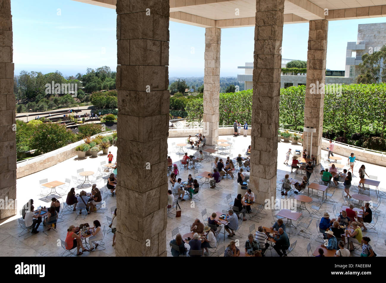 The garden terrace at the Getty Center in Los Angeles Stock Photo