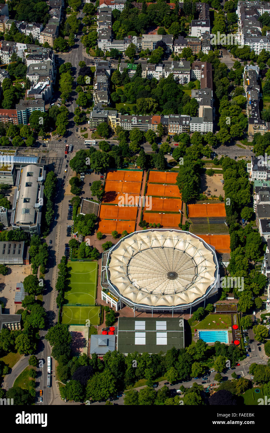 Aerial view, Rothenbaum tennis courts, Rothenbaum Sport GmbH, Hamburg, Free and Hanseatic City of Hamburg, Hamburg, Germany Stock Photo