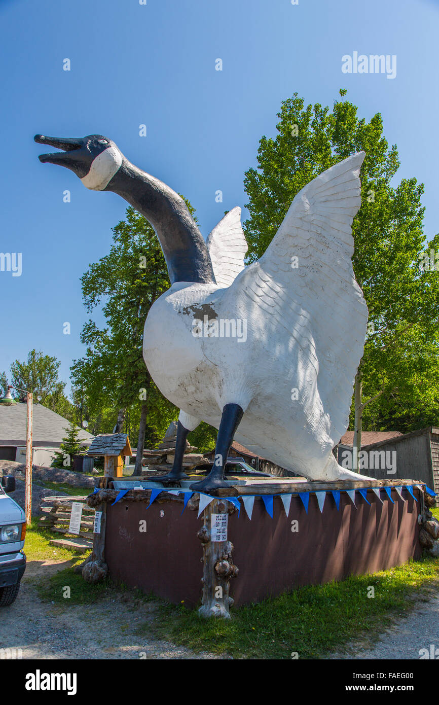 Giant Goose at Youngs Store in Wawa Ontario Canada Stock Photo