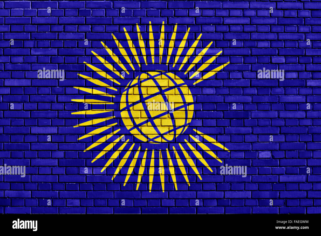 flag of Commonwealth of Nations painted on brick wall Stock Photo