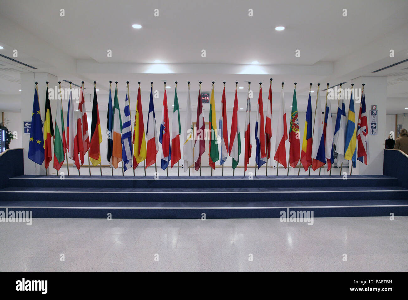 European Flags at the European Parliament Brussels Belgium Stock Photo