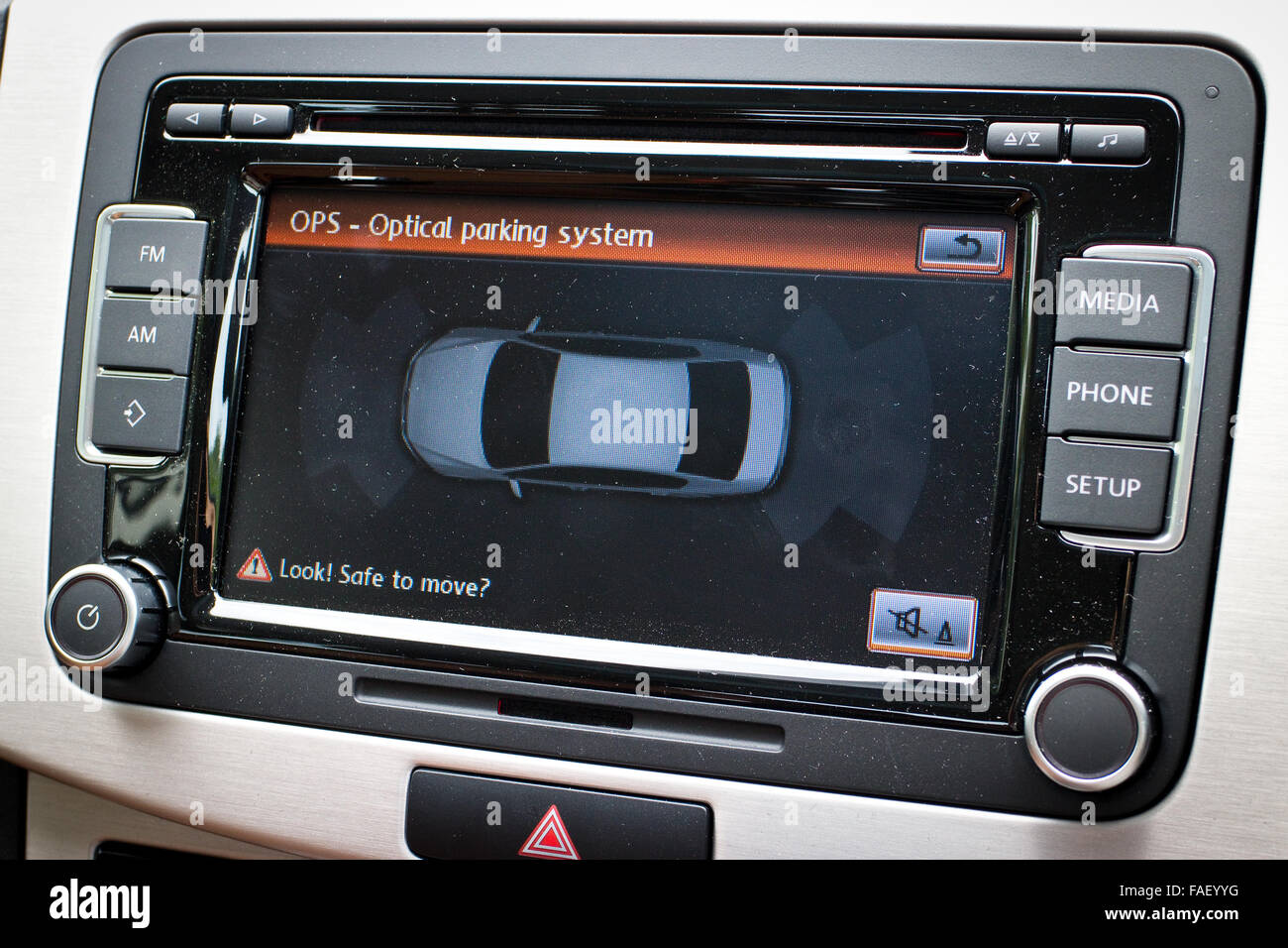 Hong Kong, China Sept 22, 2014 : Volkswagen Passat BMT 2014 Parking Sensor  Screen test drive on Sept 22 2014 in Hong Kong Stock Photo - Alamy