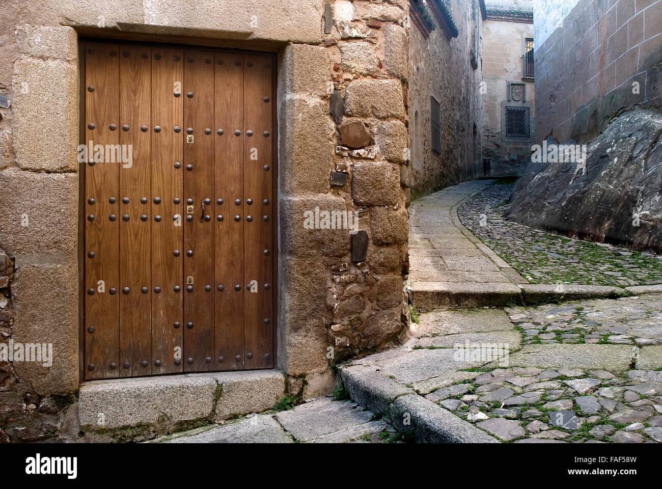 Street historic center of Caceres Extremadura Spain Stock Photo