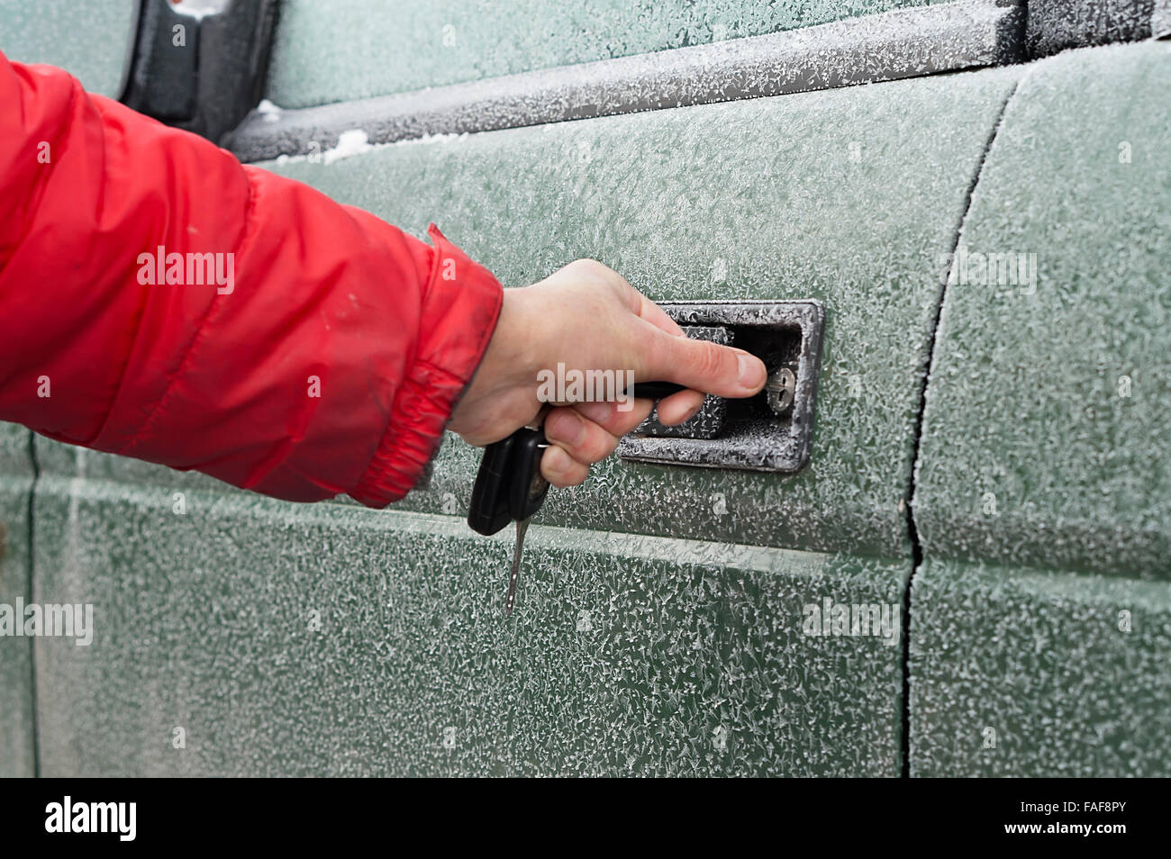 icy car door lock Stock Photo - Alamy