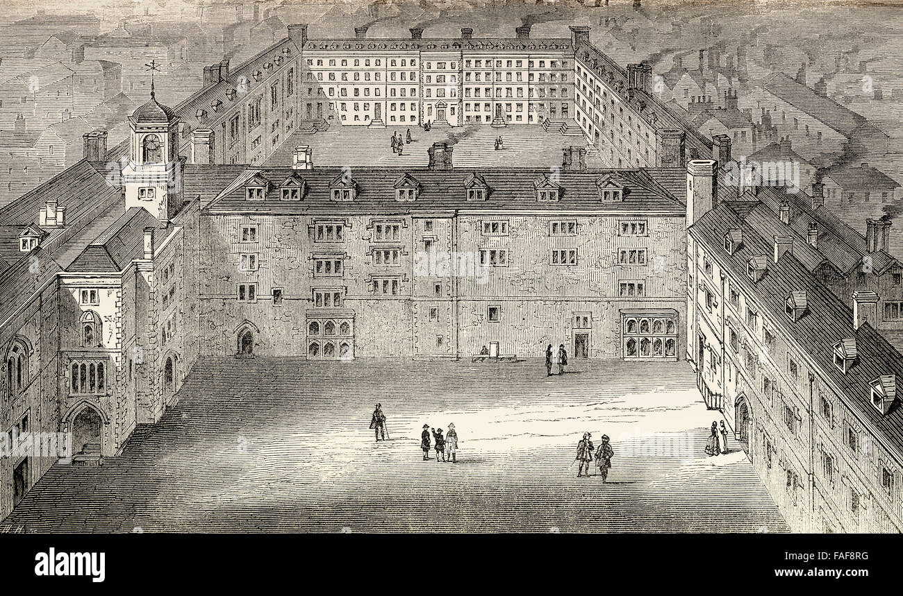 Bridewell Palace or Bridewell Prison; London; 1720; Stock Photo