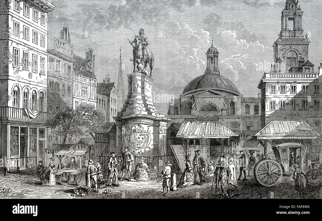 The STOCKS MARKET, Site of the Mansion House, London, 18th century Stock Photo