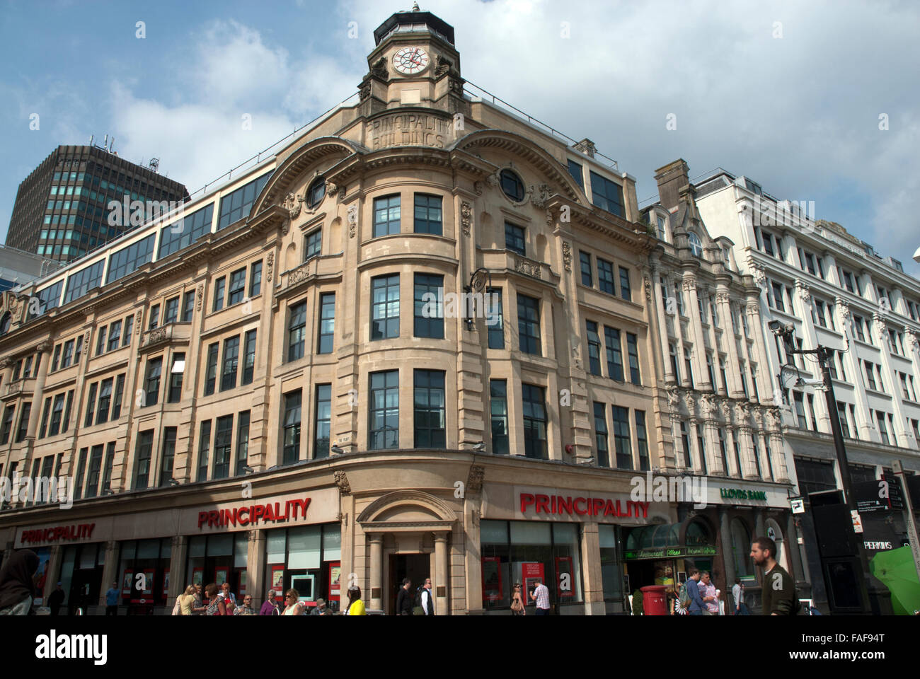 Shops in Cardiff City Centre, Queen Street Cardiff Wales UK Stock Photo