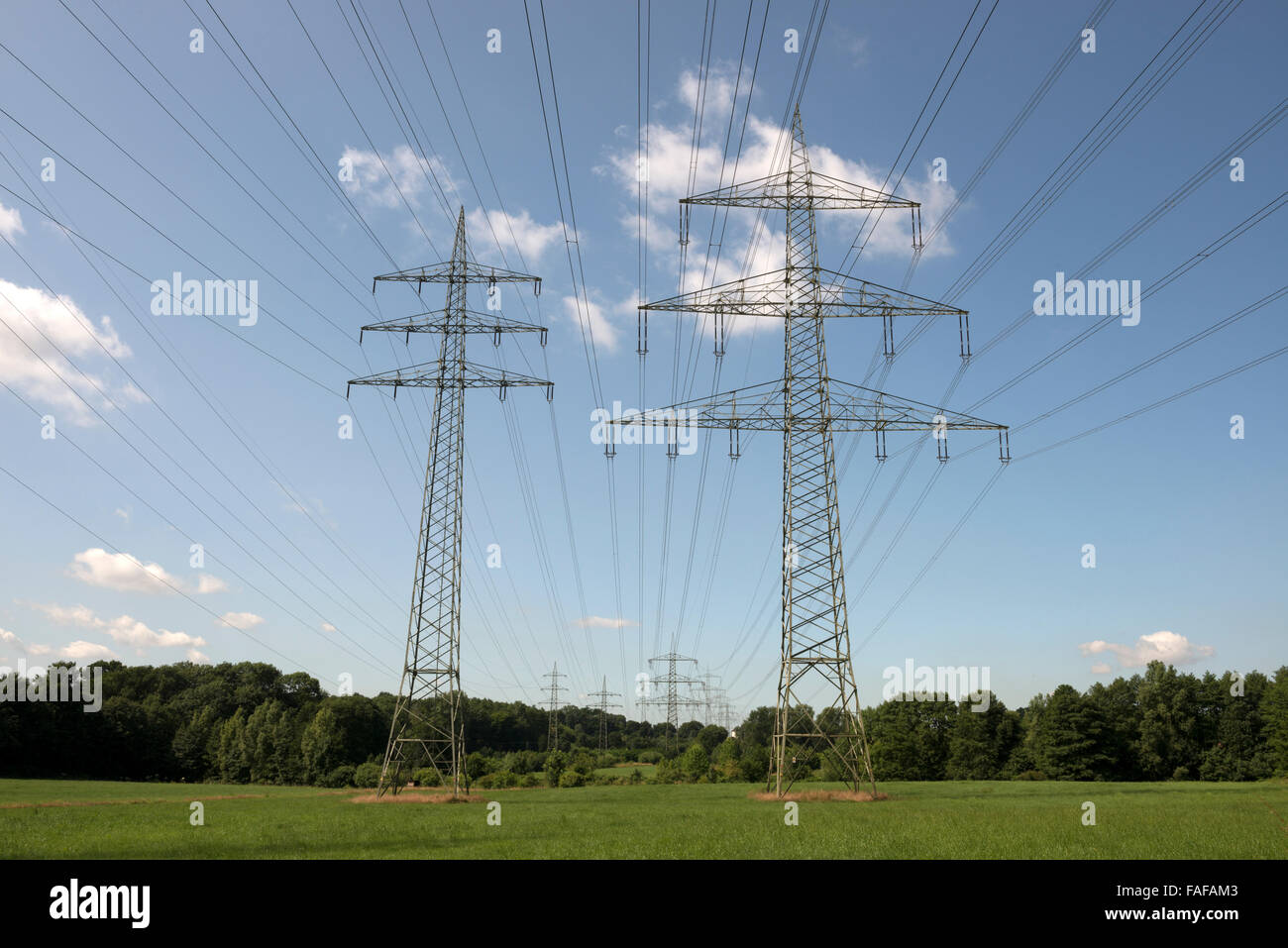 High-voltage electricity pylons Germany Stock Photo - Alamy