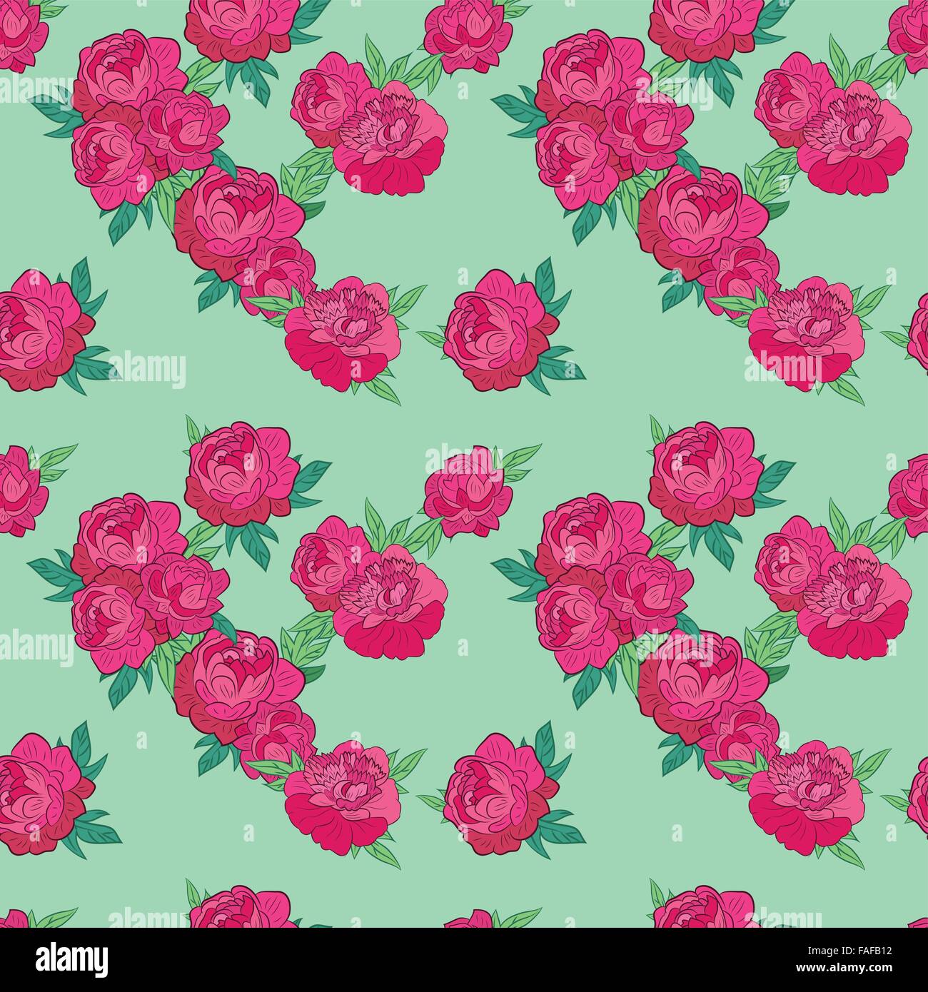 Seamless pattern with pink peonies Stock Vector Image & Art - Alamy