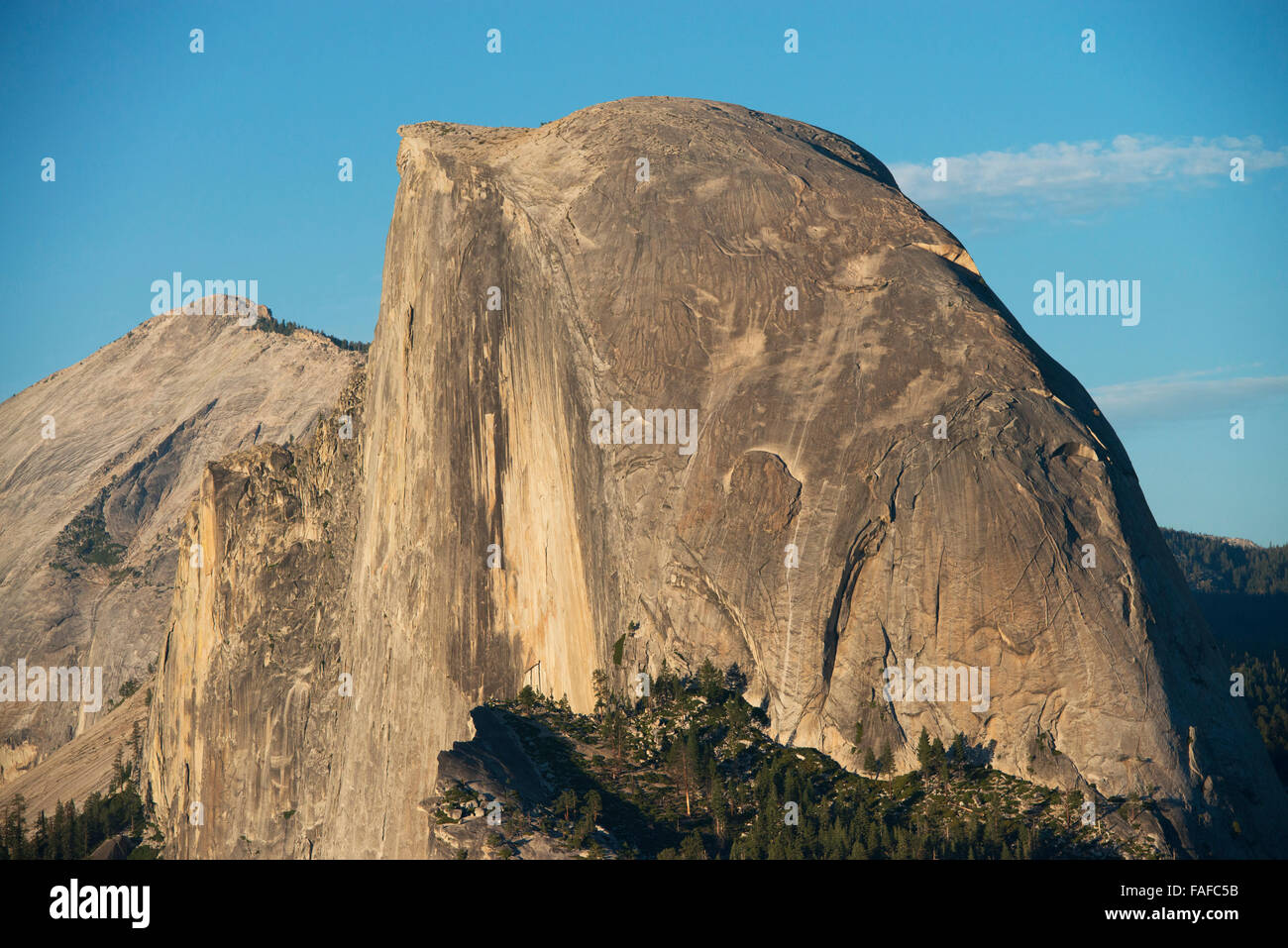 Yosemite National Park,the iconic Half Dome at dusk-made famous by Ansel Adams Stock Photo