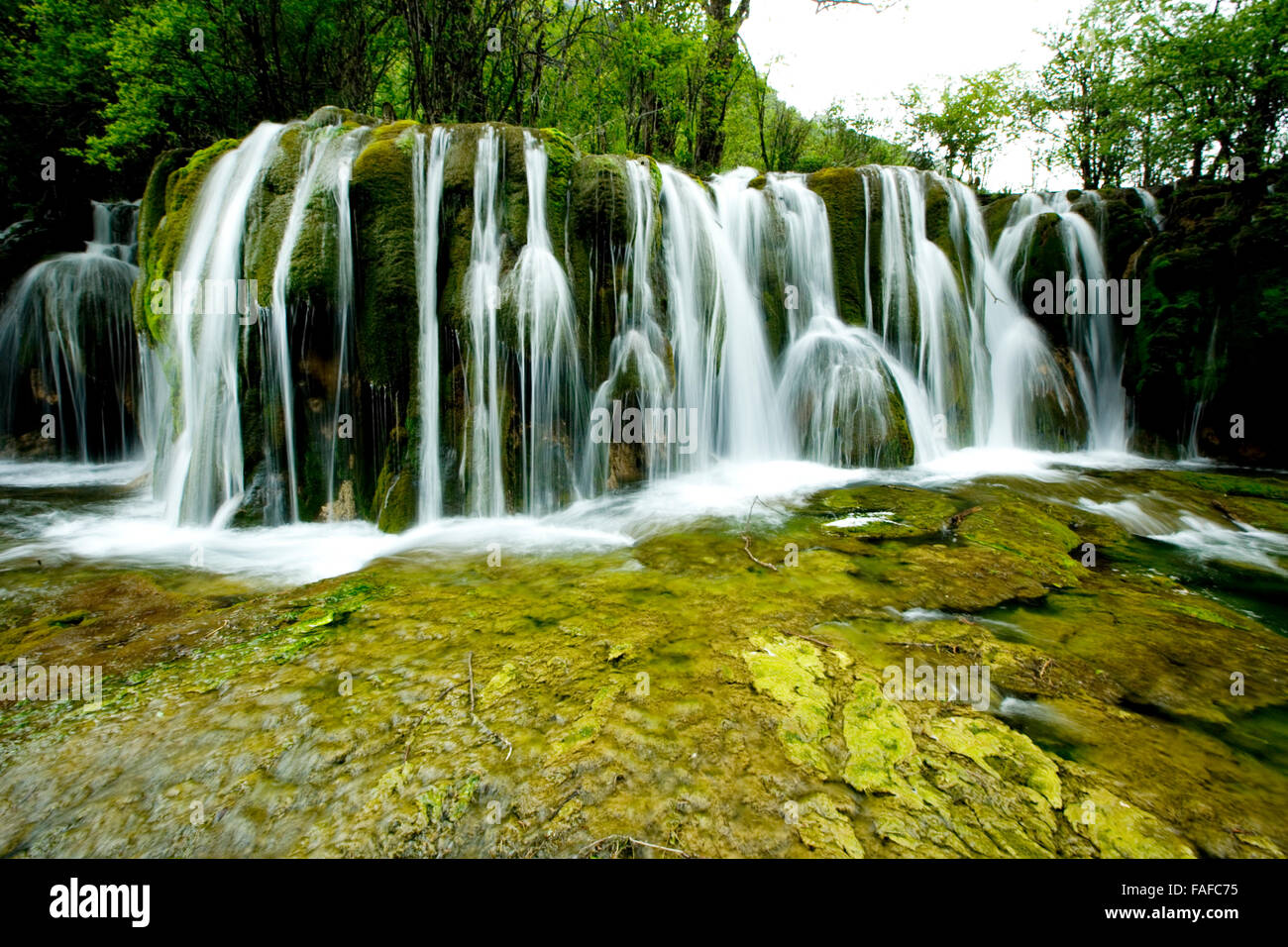 waterfall in Jiuzhaigou, Sichuan, China Stock Photo