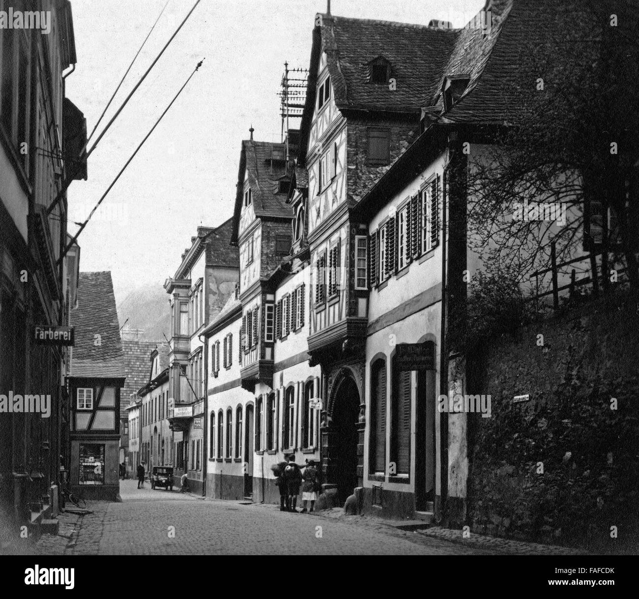 Die Alte Post in Bacharach im oberen Mittelrheinal, Deutschland 1930er ...