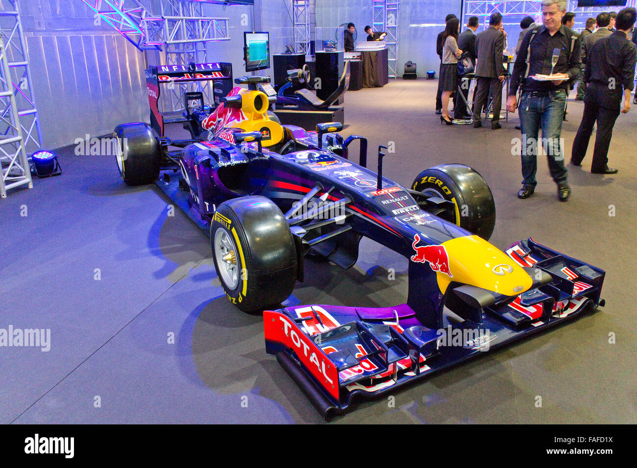 Hong Kong, China May 23, 2014 Red Bull F1 Q100 Race Car Display on
