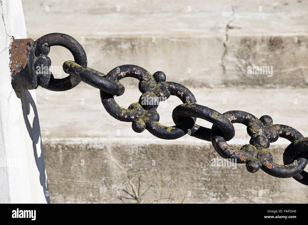 https://c8.alamy.com/comp/FAFDH0/iron-chain-links-in-front-of-a-concrete-wall-FAFDH0.jpg