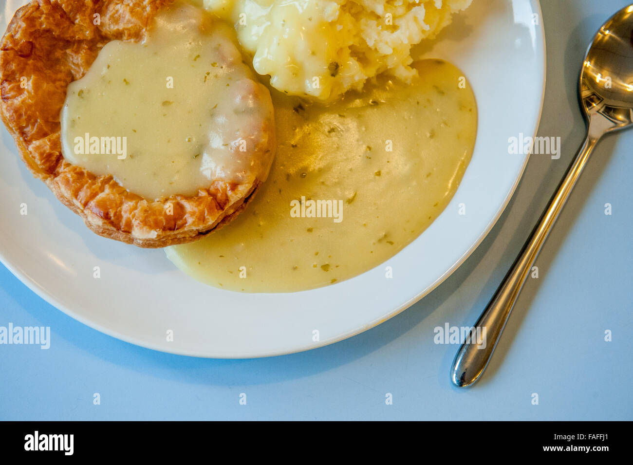 traditional East end of London meal called Pie, Mash and liquor Stock Photo