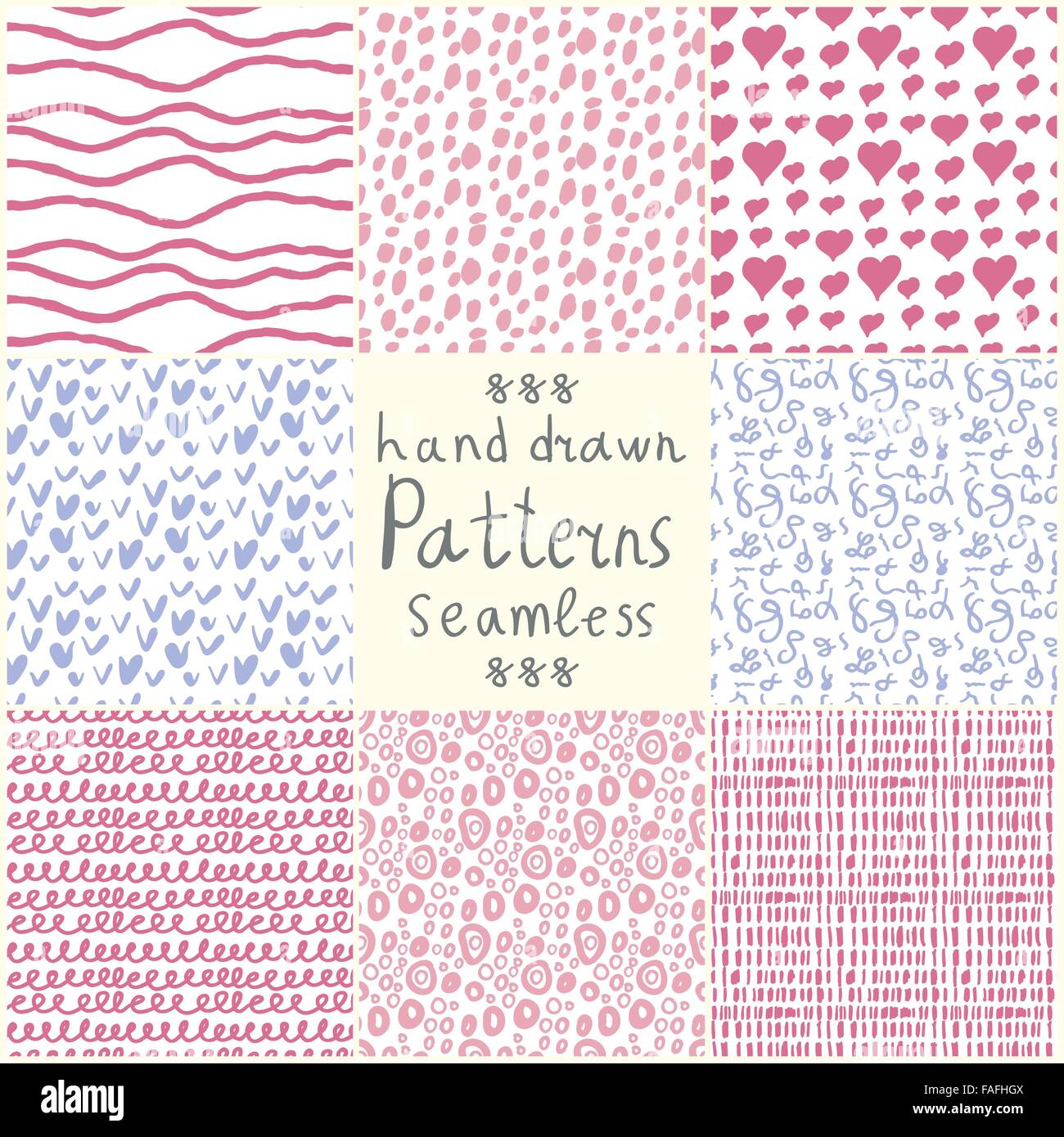 Hand drawn seamless patterns Stock Vector Images - Alamy