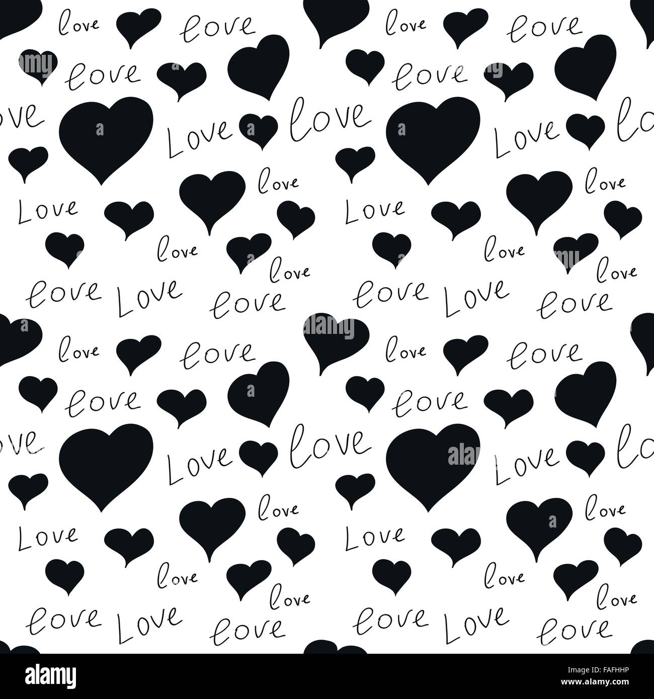 Vector illustration seamless pattern heart love Stock Vector Image ...